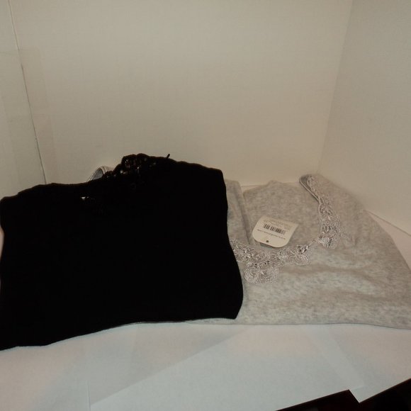 2Pc Nordstrom Intimates Women's 3X Tank Cami Top Black Heather Gray - Picture 1 of 7